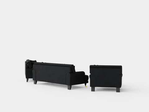 Andrew Sofa Group 2 Seater 3 Seater Armchair Footstool Velvet 3D Model