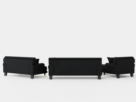 Andrew Sofa Group 2 Seater 3 Seater Armchair Footstool Velvet 3D Model