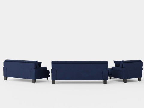 Andrew Sofa Group 3 Seater 2 Seater Armchair Footstool Velvet Mid 3D-Modell
