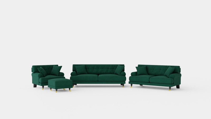 Andrew Sofa Group 3 Seater 2 Seater Armchair Footstool Velvet Tender 3D मॉडल .c4d .max .obj .3ds .fbx .stl .blend