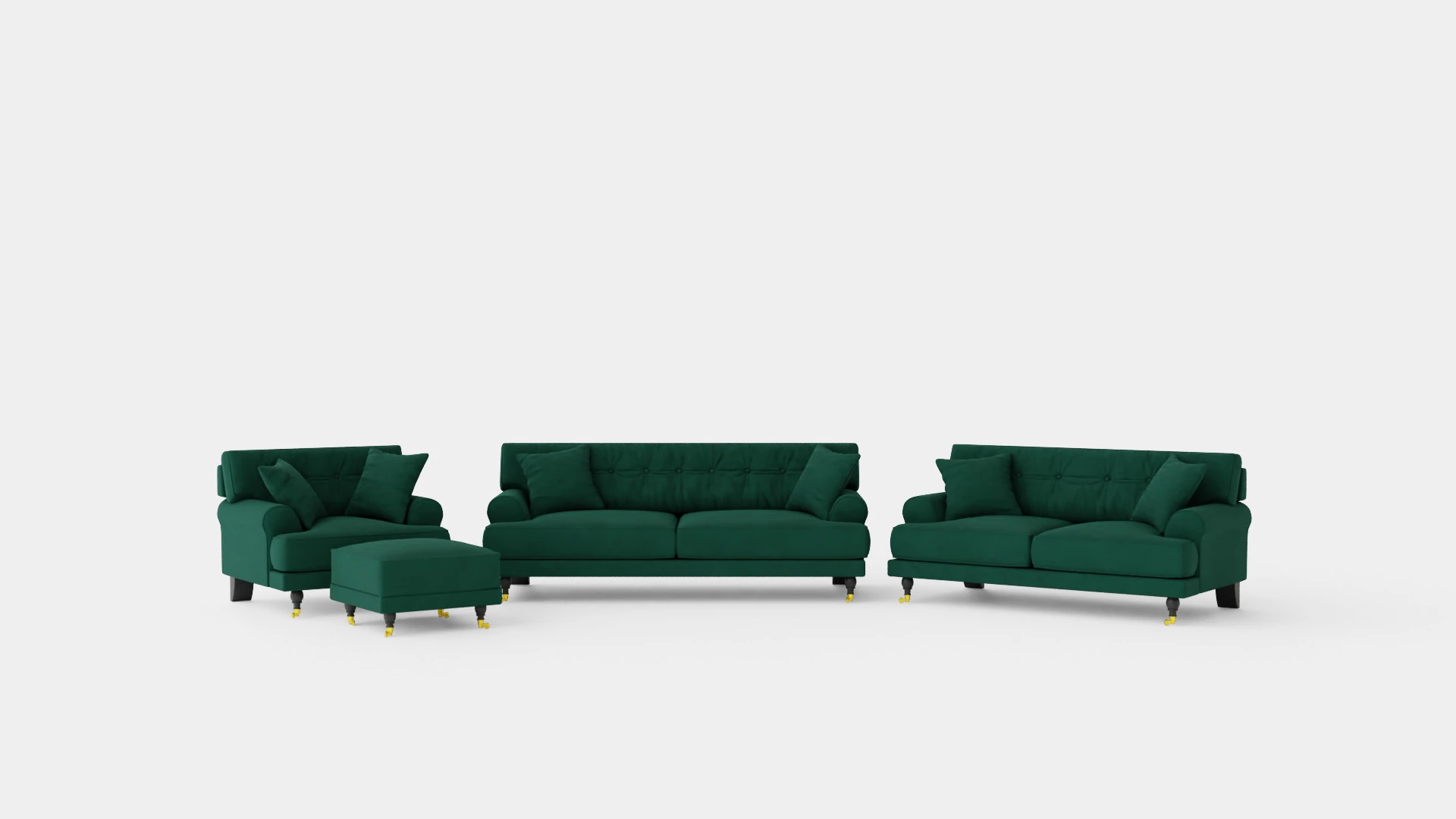 Andrew Sofa Group 3 Seater 2 Seater Armchair Footstool Velvet Tender 3D Model .c4d .max .obj .3ds .fbx .stl .blend 