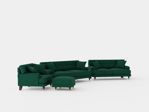 Andrew Sofa Group 3 Seater 2 Seater Armchair Footstool Velvet Tender 3D मॉडल