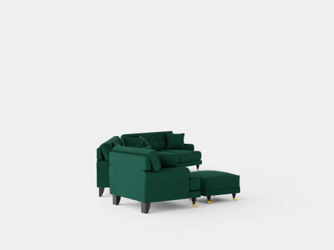 Andrew Sofa Group 3 Seater 2 Seater Armchair Footstool Velvet Tender 3D Model