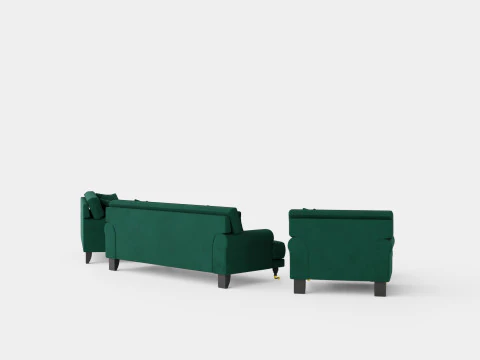Andrew Sofa Group 3 Seater 2 Seater Armchair Footstool Velvet Tender 3D Model