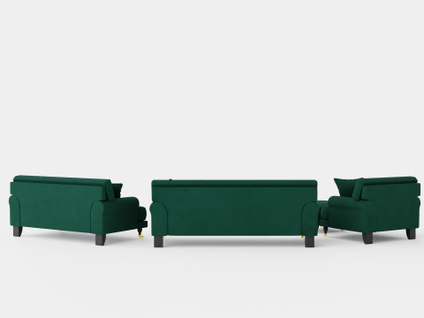 Andrew Sofa Group 3 Seater 2 Seater Armchair Footstool Velvet Tender 3D मॉडल