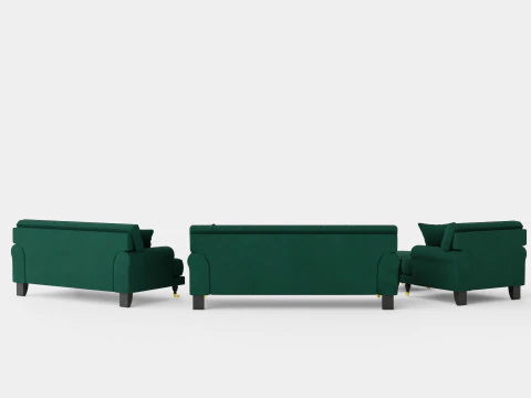 Andrew Sofa Group 3 Seater 2 Seater Armchair Footstool Velvet Tender 3D Model