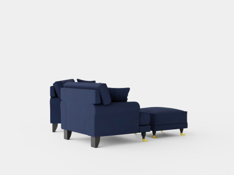 Andrew Sofa Group 3 Seater Armchair Footstool Velvet Mid Modèle 3D