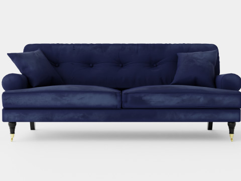 Andrew Velvet Sofa 2 Seater Midnight Blue 3D Model