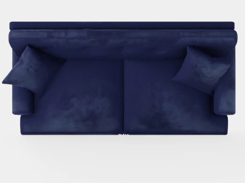 Andrew Velvet Sofa 2 Seater Midnight Blue 3D Model
