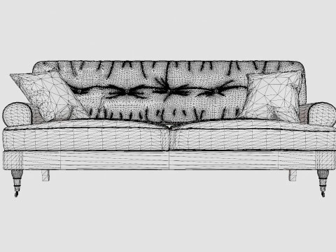Andrew Velvet Sofa 2 Seater Midnight Blue 3D Model