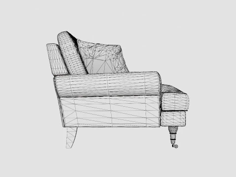 Andrew Velvet Sofa 2 Seater Midnight Blue 3D Model