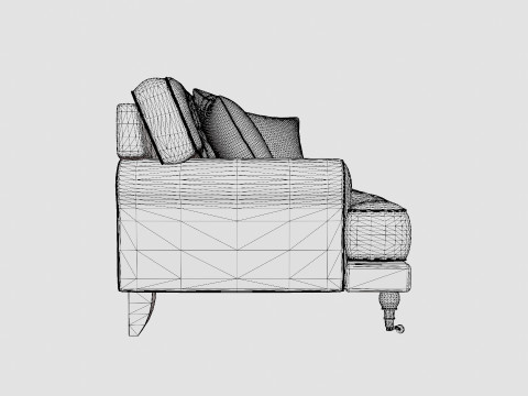Andrew Velvet Sofa 3 Seater Model 3D
