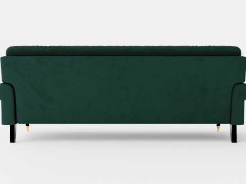 Andrew Velvet Sofa 3 Seater Dark Green Modelo 3D
