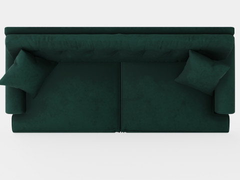 Andrew Velvet Sofa 3 Seater Dark Green Modelo 3D