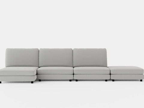 Ark U Module Sofa With Divan Reversible 3D Model