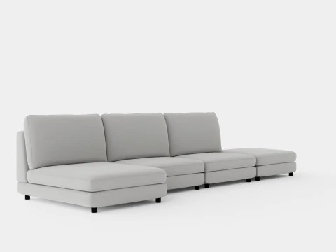 Ark U Module Sofa With Divan Reversible 3D Model