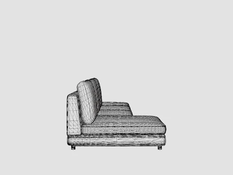 Ark U Module Sofa With Divan Reversible 3D Model