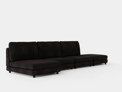 Arken U Module Sofa With Divan Reversible Velvet 3D Model