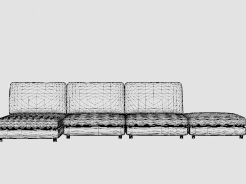 Arken U Module Sofa With Divan Reversible Velvet 3D 模型