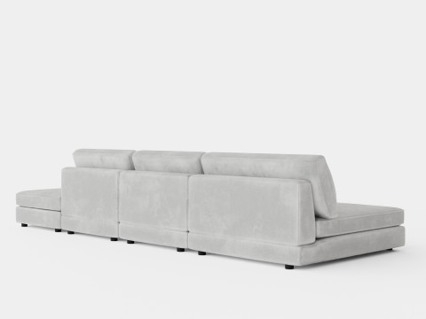 Arken U Module Sofa With Diviable Velvet Light Gray 3D 모델