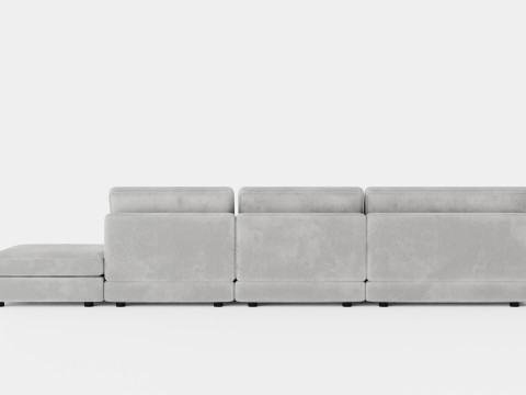 Arken U Module Sofa With Diviable Velvet Light Gray 3D 모델