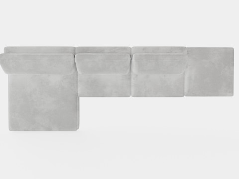 Arken U Module Sofa With Diviable Velvet Light Gray 3D 모델