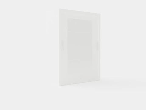 Anselm Gardırop 2 S&uuml;rg&uuml;l&uuml; Kapaklı Beyaz 3D Model