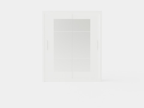 Anselm Wardrobe 2 Sliding Doors White 3D 모델