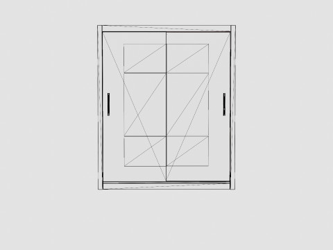 Anselm Wardrobe 2 Sliding Doors White 3D 모델