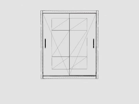 Anselm Wardrobe 2 Sliding Doors White 3D Model