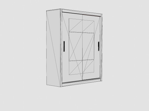 Anselm Wardrobe 2 Sliding Doors White 3D 모델