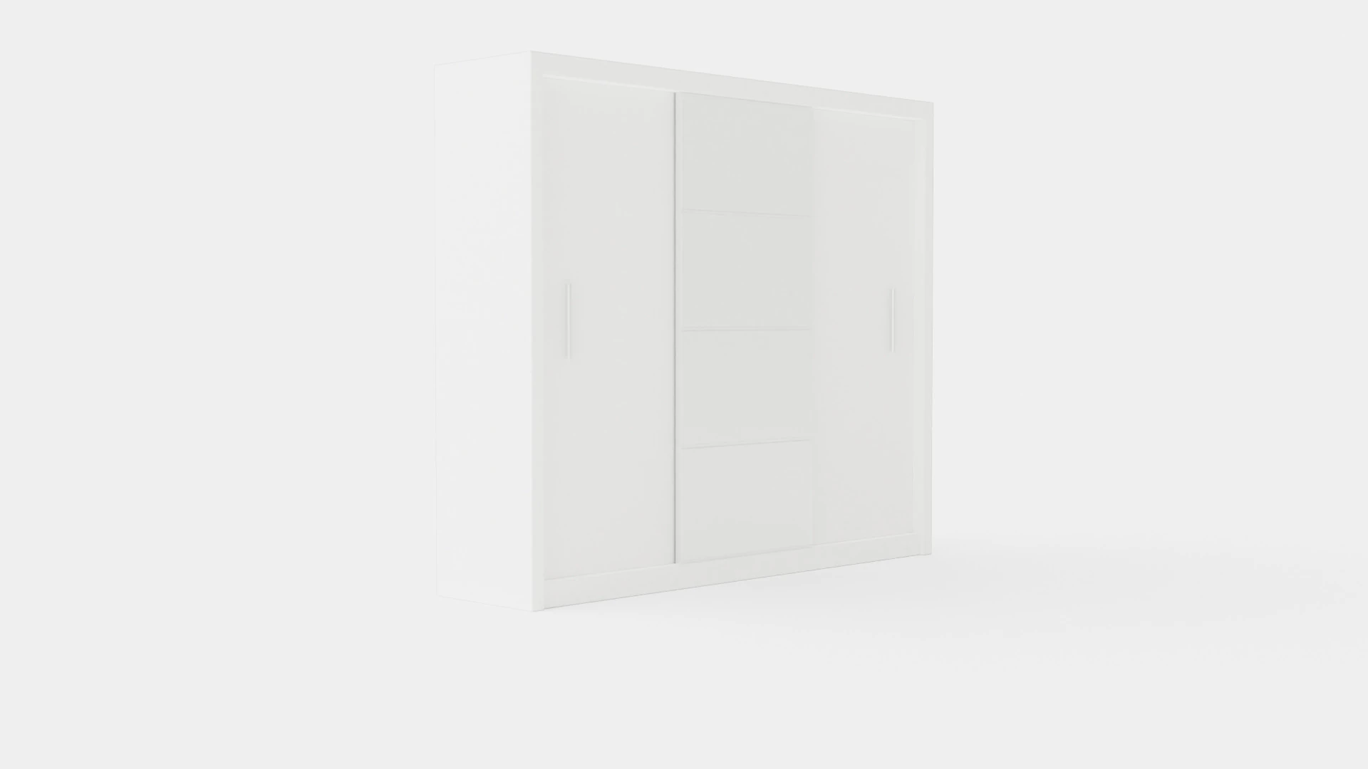 Anselm Wardrobe 3 Sliding Doors White 3D Model .c4d .max .obj .3ds .fbx .stl .blend 