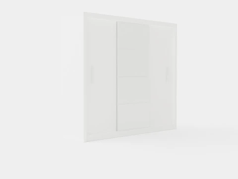 Шафа Anselm 3 розсувні двері білий 3D Модель