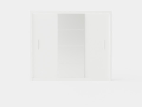 Anselm Wardrobe 3 Sliding Doors White Modèle 3D