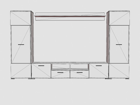 Apryl Media Furniture Black 3D Модель