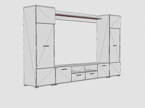 Apryl Media Furniture Black 3D Модель