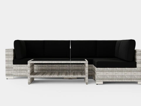 Bahamas Lounge Group 5 Seater Table M Shelf 3D Model