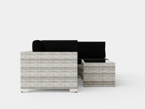 Bahamas Lounge Group 5 Seater Table M Shelf 3D Model