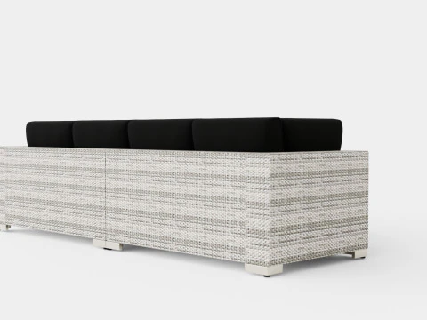 Bahamas Lounge Group 5 Seater Table M Shelf 3D Model