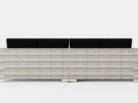 Bahamas Lounge Group 5 Seater Table M Shelf 3D Model