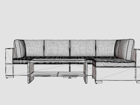 Bahamas Lounge Group 5 Seater Table M Shelf Modèle 3D