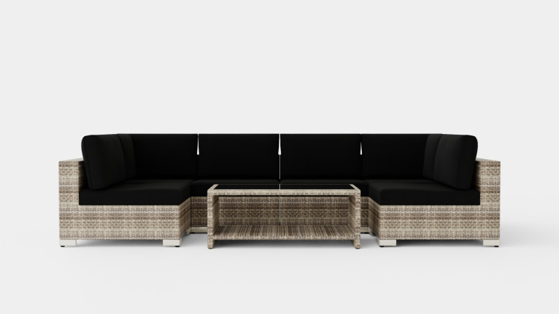 Bahamas Lounge Group 6 Seater Table M Shelf 3D 模型 .c4d .max .obj .3ds .fbx .stl .blend