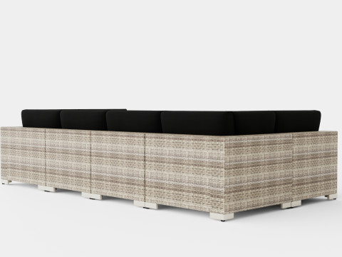 Bahamas Lounge Group 6 Seater Table M Shelf 3D 模型