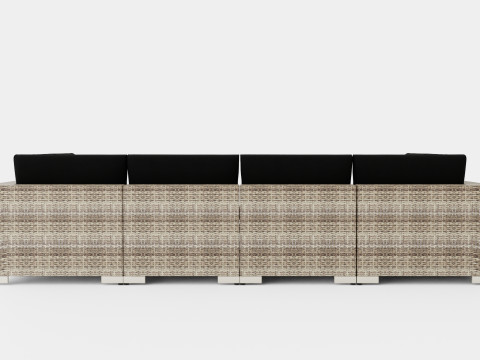 Bahamas Lounge Group 6 Seater Table M Shelf 3D 模型