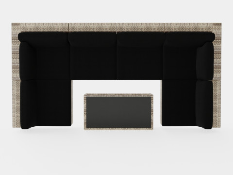 Bahamas Lounge Group 6 Seater Table M Shelf 3D 模型