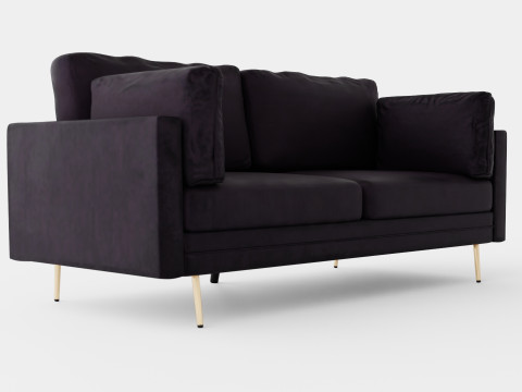 Bloom Velvet Sofa 3 Seater 3D 模型