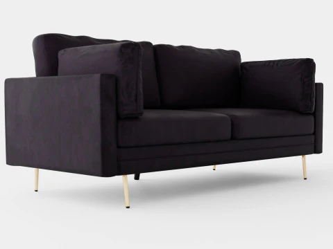 Bloom Velvet Sofa 3 Seater 3D Model