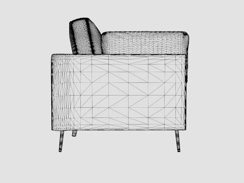 Bloom Velvet Sofa 3 Seater 3D Model