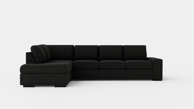 Boss 4 Seater Sofa With Chaise Lounge Left Anthracite 3D 模型 .c4d .max .obj .3ds .fbx .stl .blend