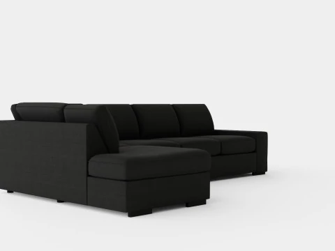 Boss 4 Seater Sofa With Chaise Lounge Left Anthracite 3D Model